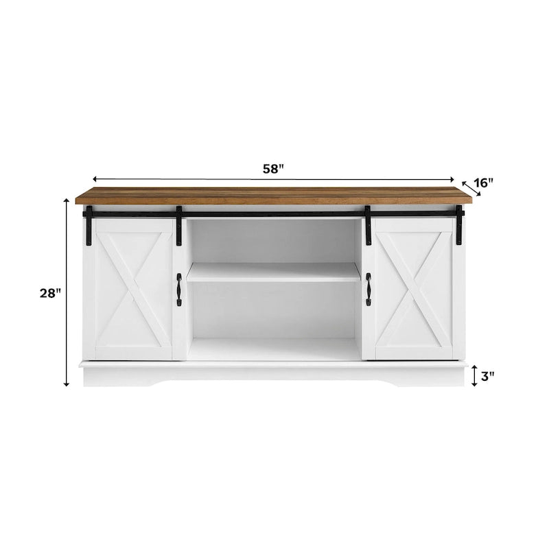 58-inch Sliding Barn Door TV Stand