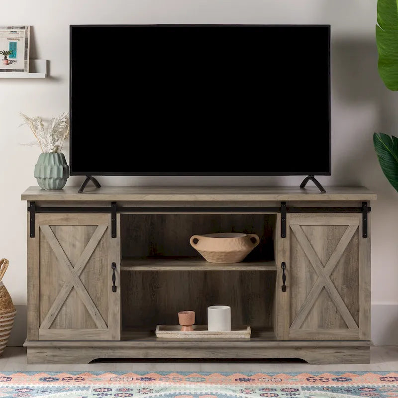 58-inch Sliding Barn Door TV Stand