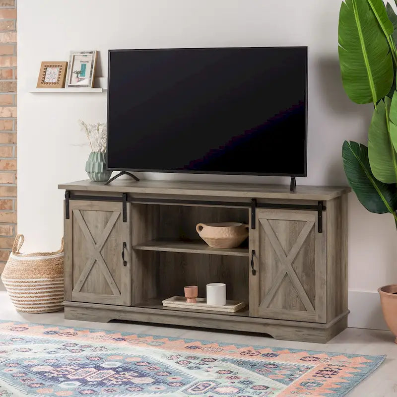 58-inch Sliding Barn Door TV Stand