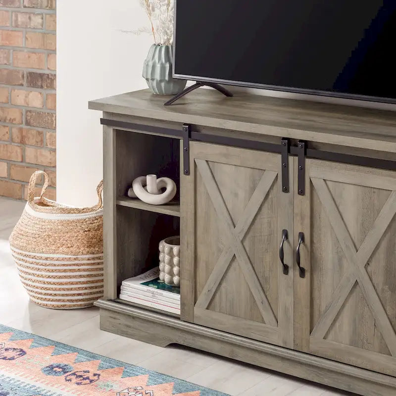 58-inch Sliding Barn Door TV Stand
