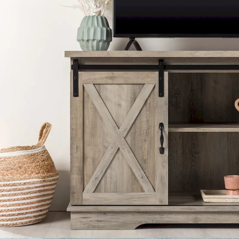 58-inch Sliding Barn Door TV Stand