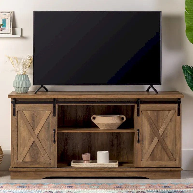 58-inch Sliding Barn Door TV Stand