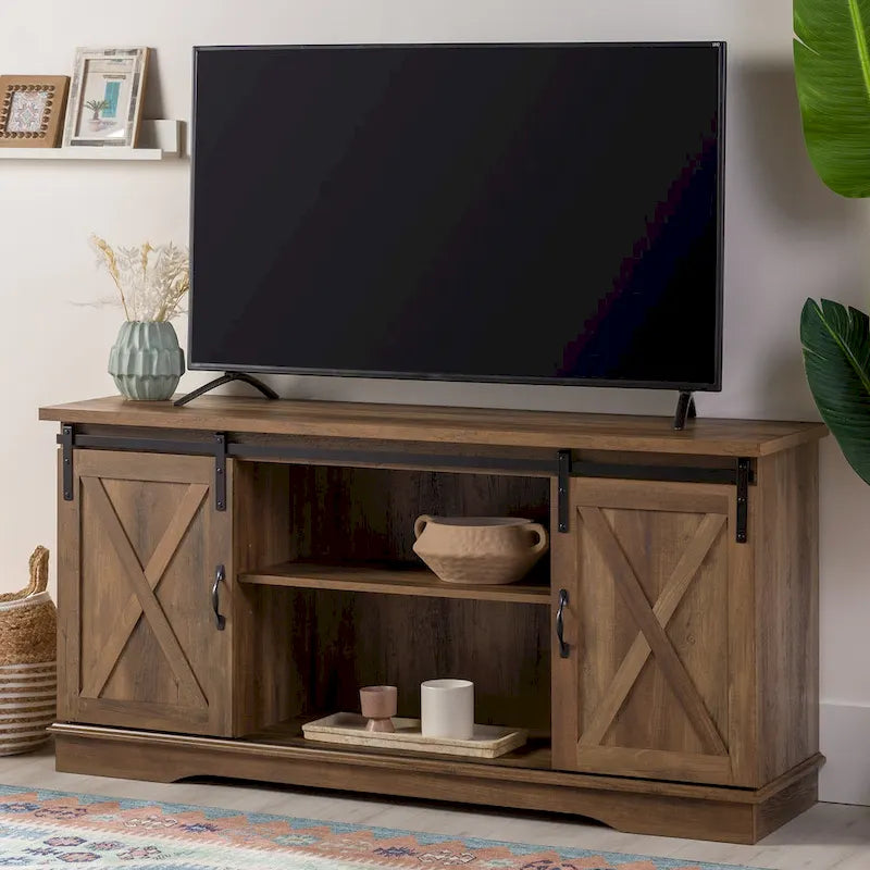 58-inch Sliding Barn Door TV Stand