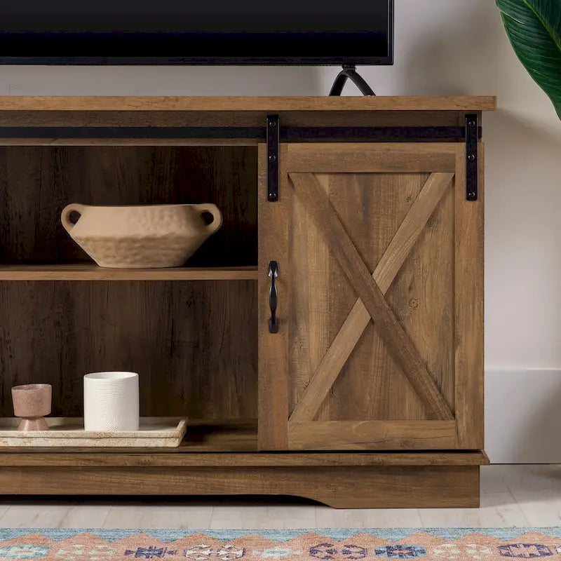 58-inch Sliding Barn Door TV Stand