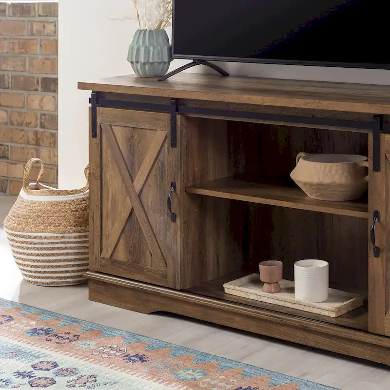 58-inch Sliding Barn Door TV Stand