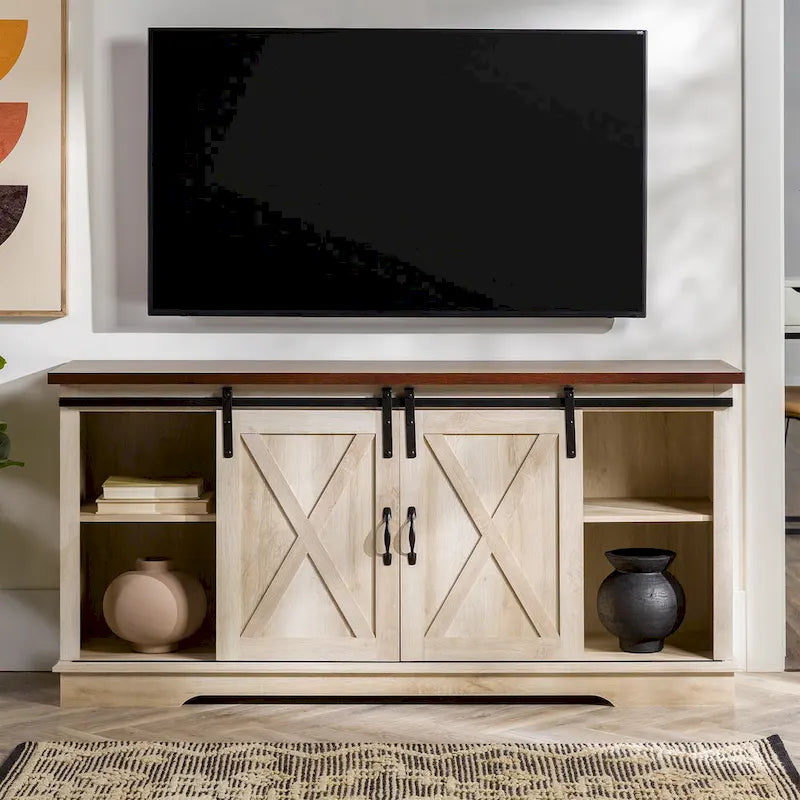 58-inch Sliding Barn Door TV Stand