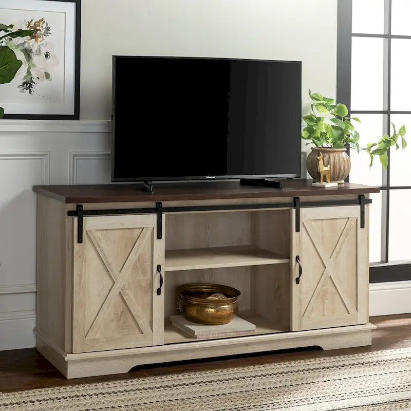 58-inch Sliding Barn Door TV Stand