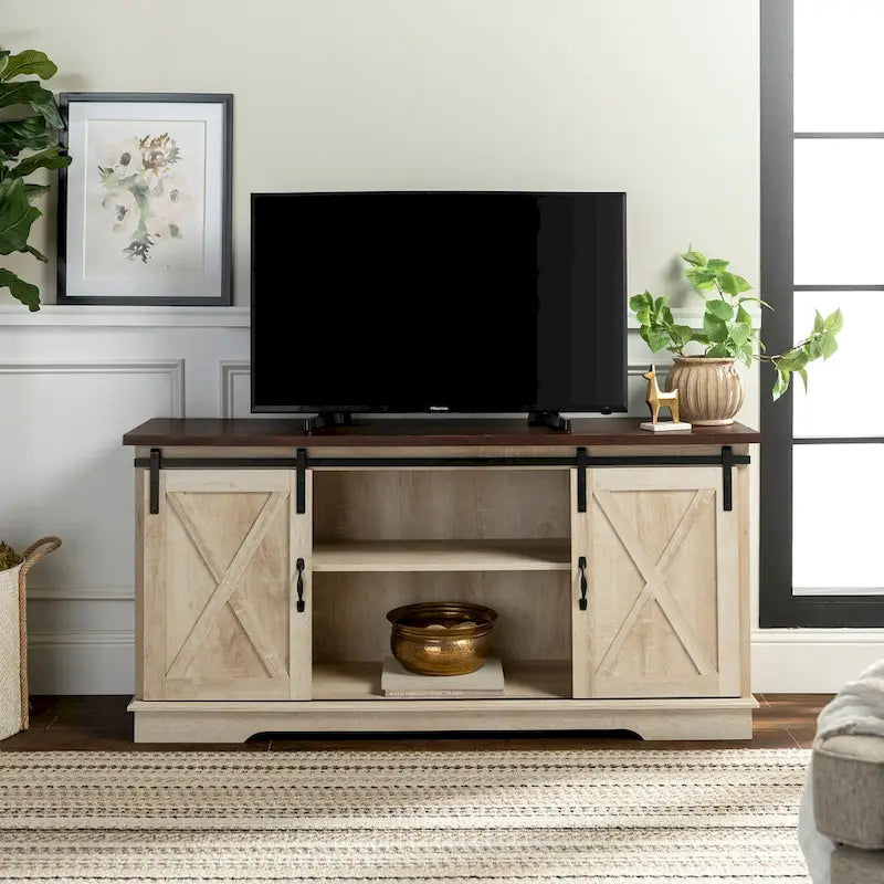 58-inch Sliding Barn Door TV Stand