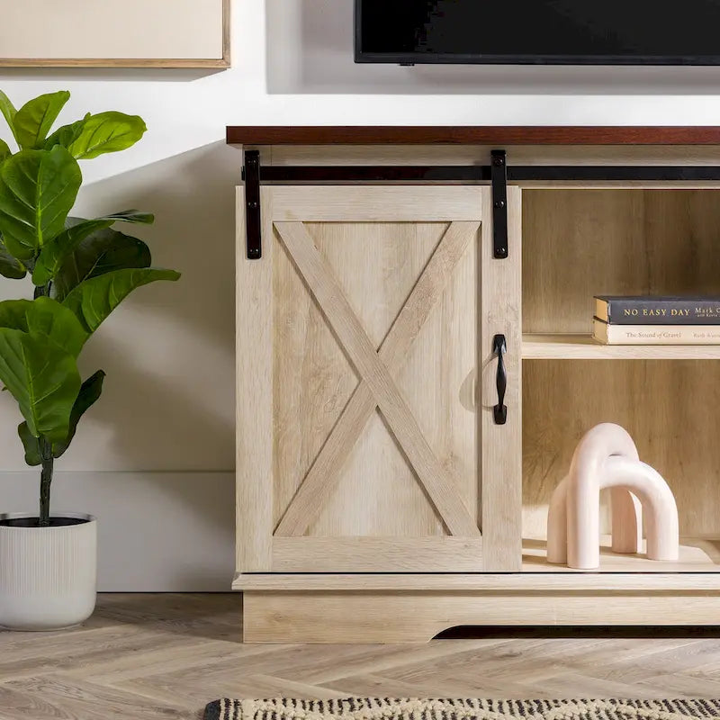 58-inch Sliding Barn Door TV Stand