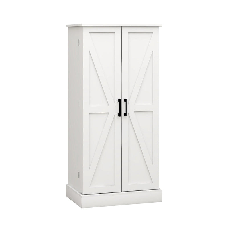 50 LED Kitchen Pantry Cabinet,Freestanding Buffet Cupboards Sideboard with 2 Doors with Racks and 2 Adjustable Shelves