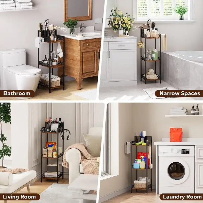 Trzypoziomowy regał łazienkowy - 11.42D x 9.85W x 32.68H