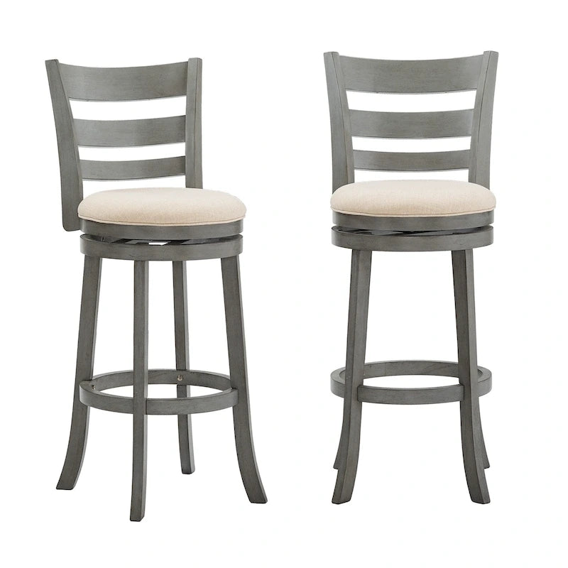 Ladder-back swivel bar stool