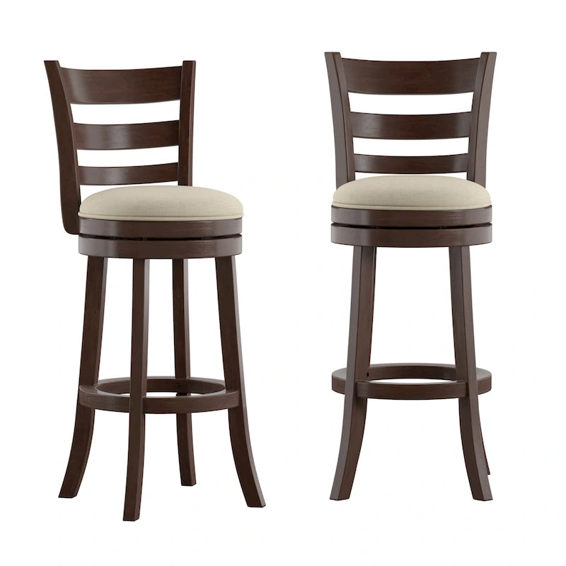 Ladder-back swivel bar stool