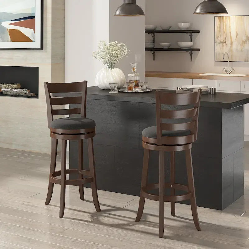 Ladder-back swivel bar stool