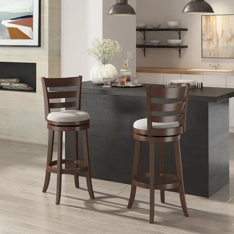 Ladder-back swivel bar stool