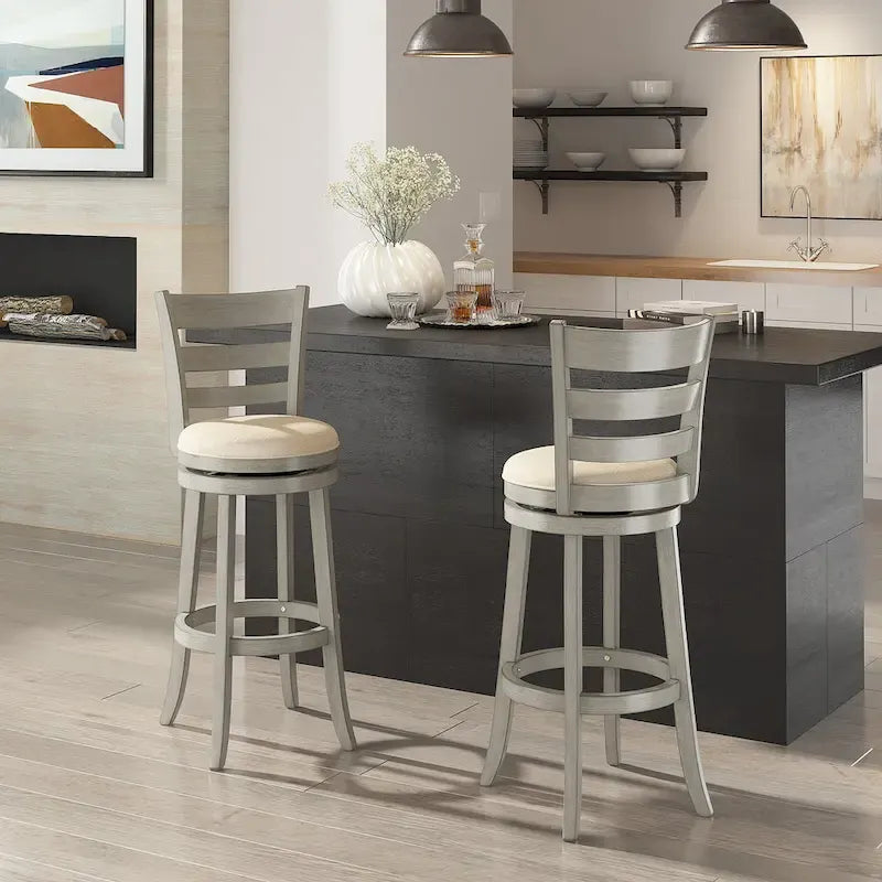 Ladder-back swivel bar stool