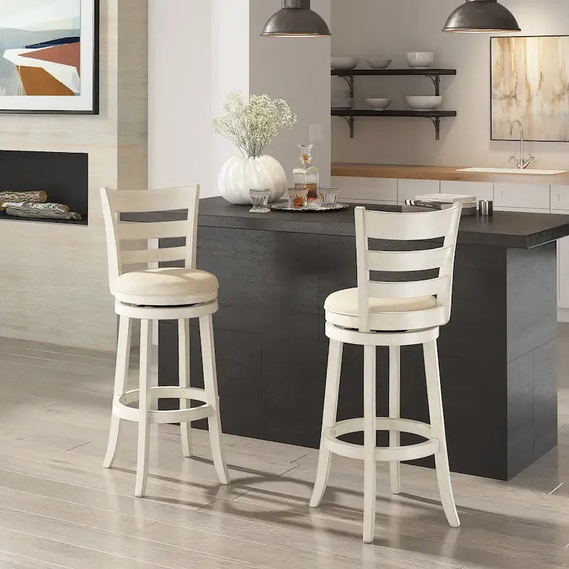 Ladder-back swivel bar stool
