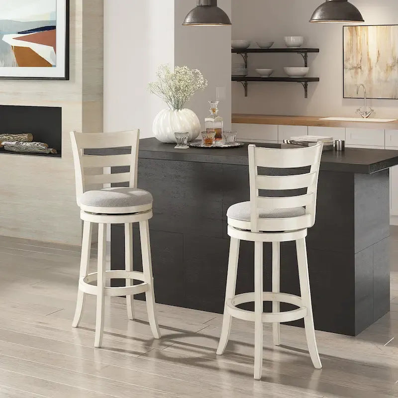 Ladder-back swivel bar stool