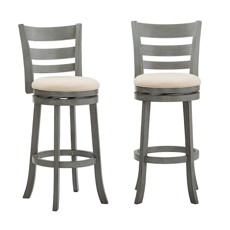 Ladder-back swivel bar stool