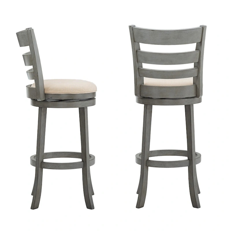 Ladder-back swivel bar stool