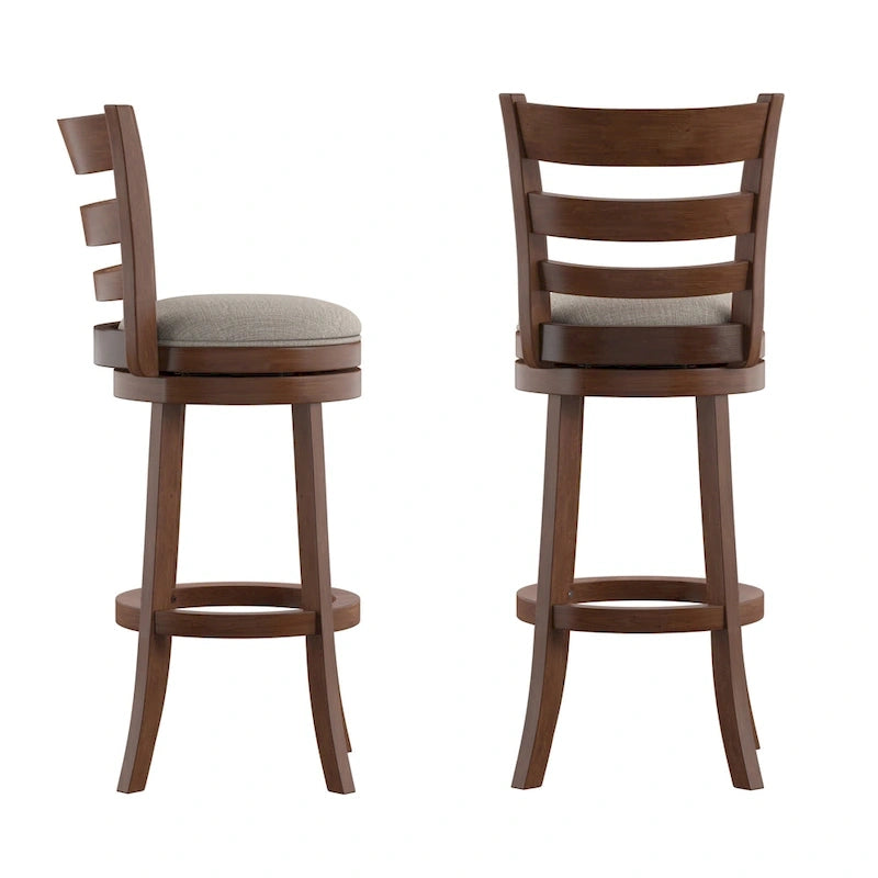 Ladder-back swivel bar stool
