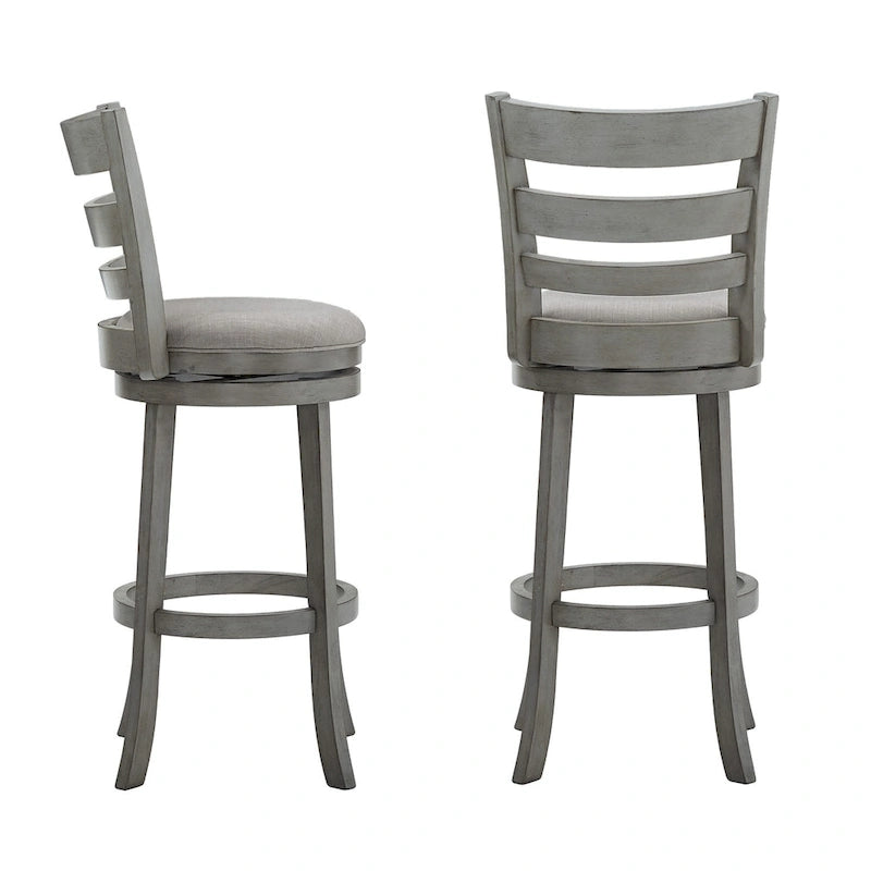 Ladder-back swivel bar stool