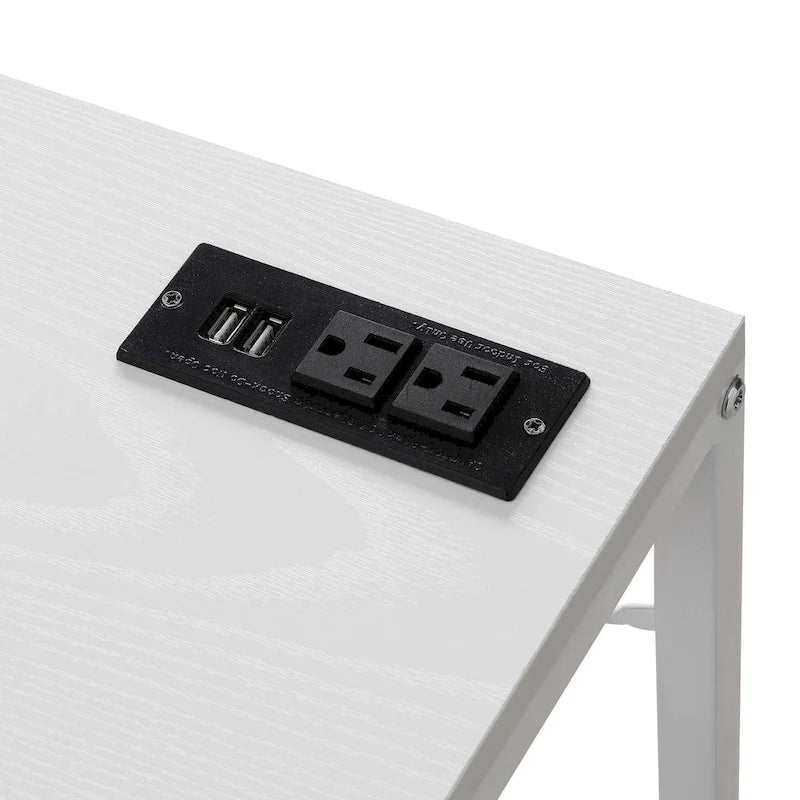 Office Workstation with Charging Station and Shelves