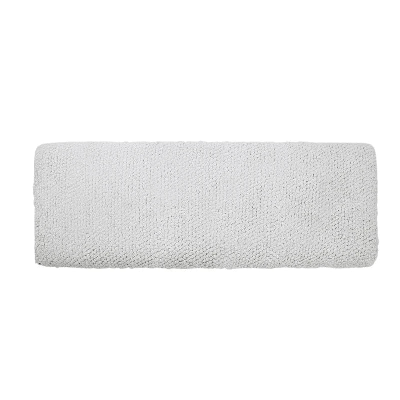 Ivory White Upholstered Bouclé Bench