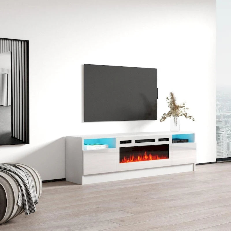 63-inch TV Stand with Electric Fireplace