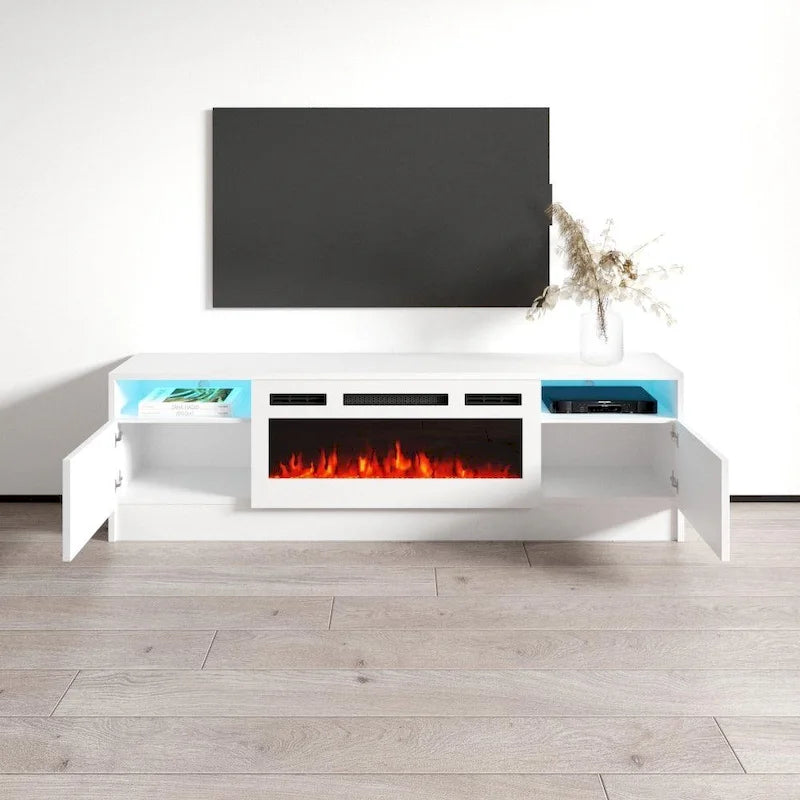 63-inch TV Stand with Electric Fireplace