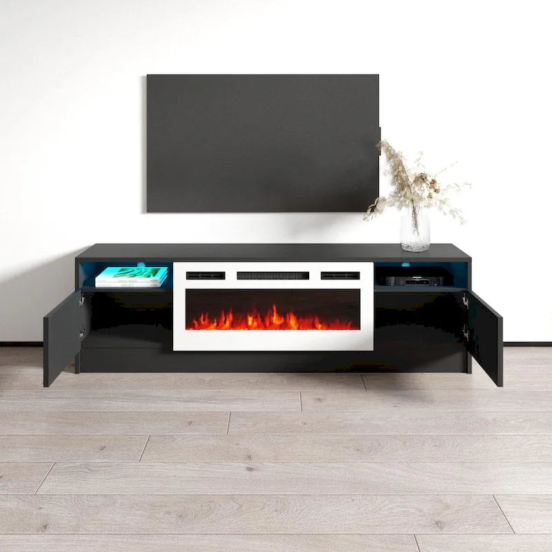 63-inch TV Stand with Electric Fireplace