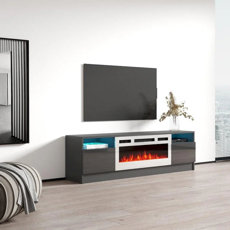 63-inch TV Stand with Electric Fireplace