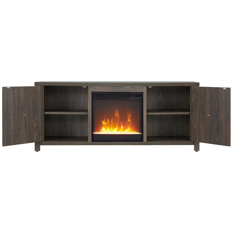 58 TV Stand with Crystal Fireplace Insert