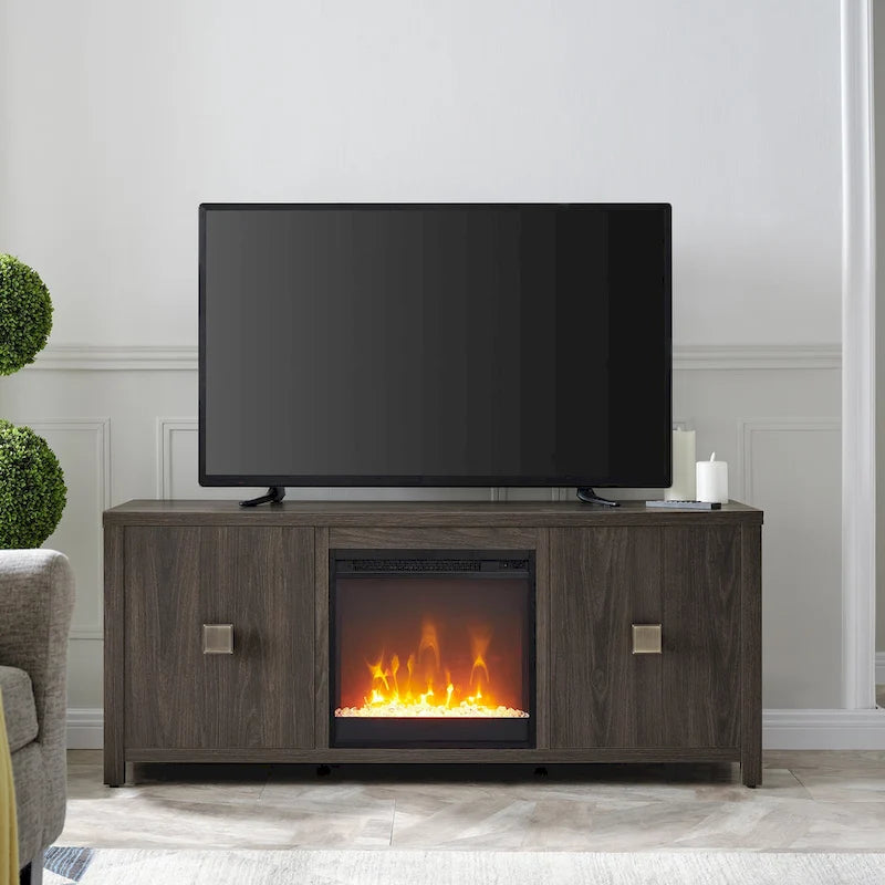 58 TV Stand with Crystal Fireplace Insert