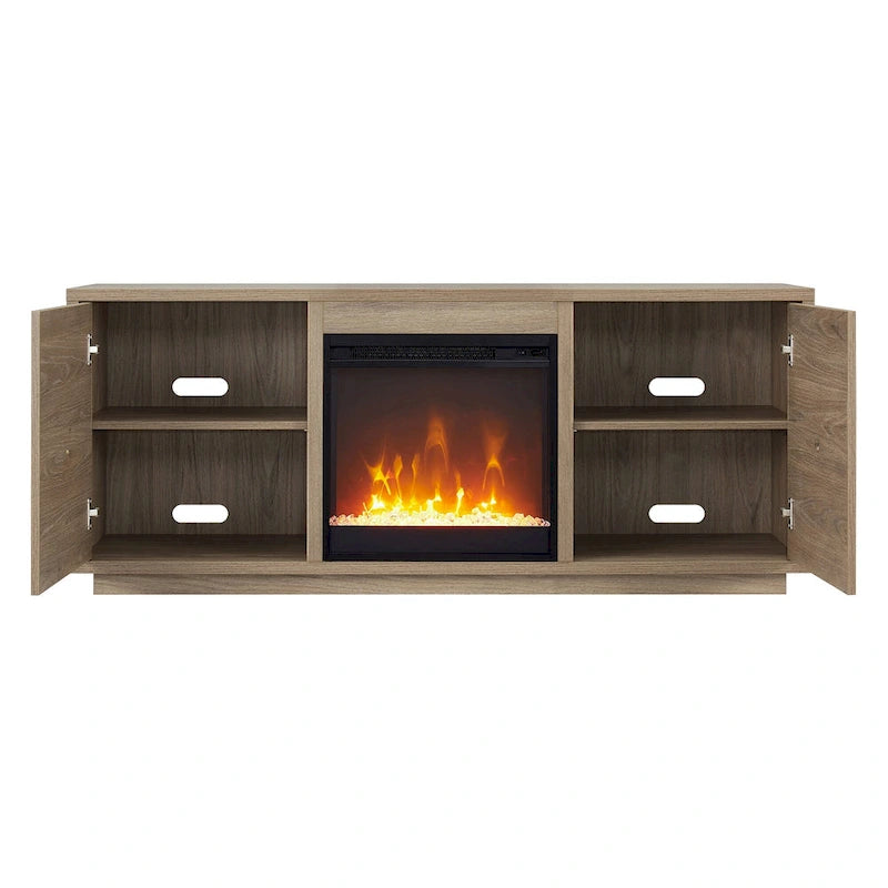 58 TV Stand with Crystal Fireplace Insert