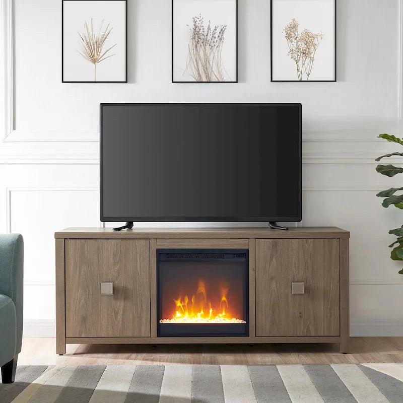 58 TV Stand with Crystal Fireplace Insert