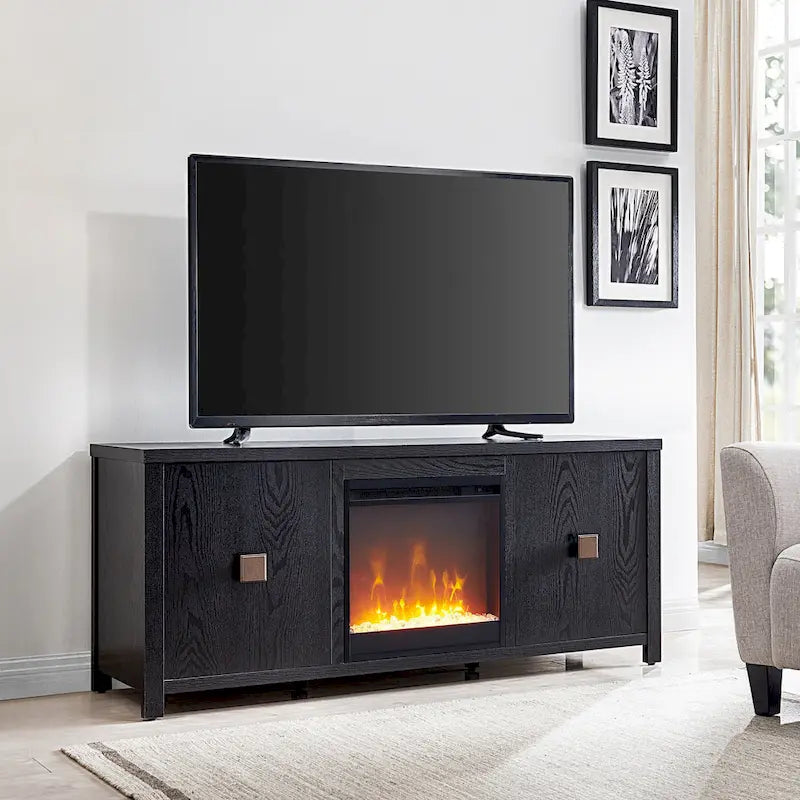 58 TV Stand with Crystal Fireplace Insert