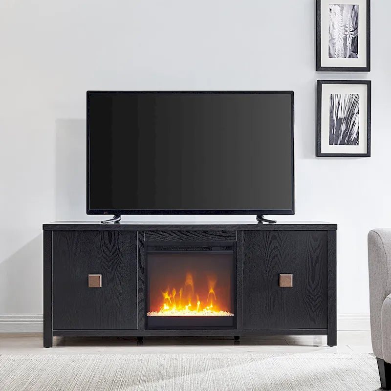 58 TV Stand with Crystal Fireplace Insert