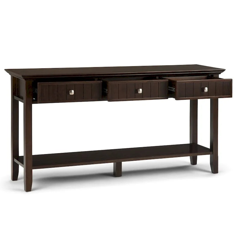 Konsola/stolik za sofę w stylu przejściowym z litego drewna, szerokość 60 cali - 60 x 16 x 30