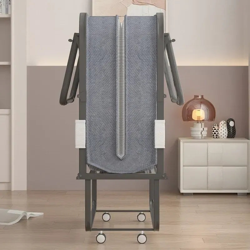 Space Saving Foldable Bed with Mattress,Portable Bed with Lockable Wheels