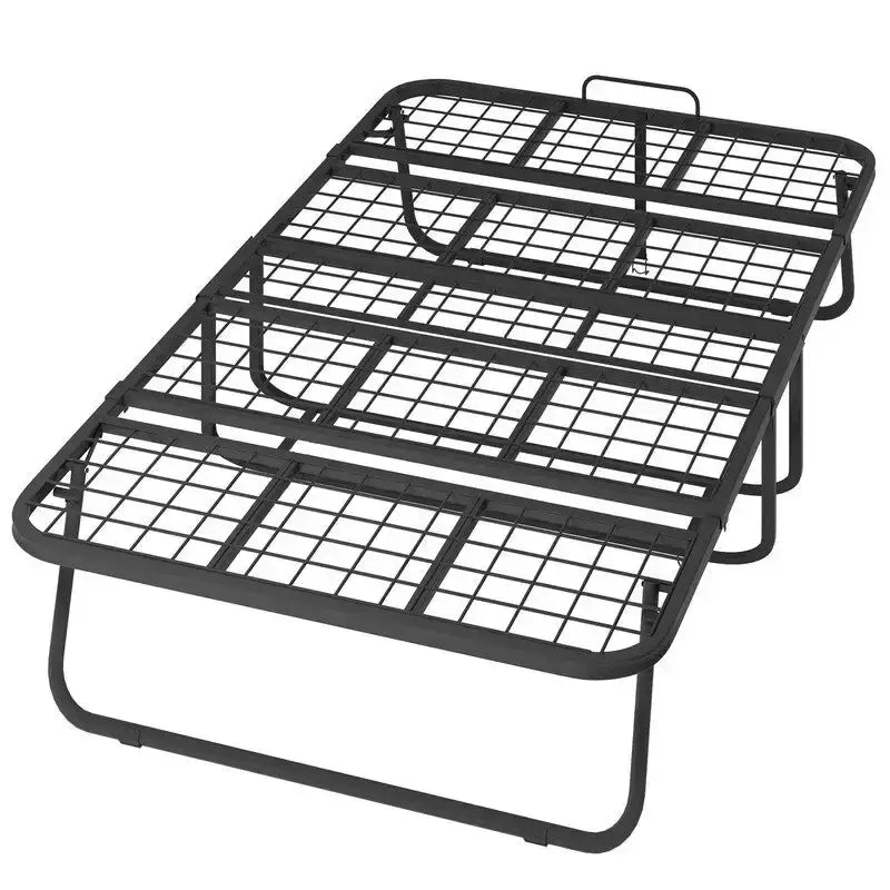Space Saving Foldable Bed with Mattress,Portable Bed with Lockable Wheels