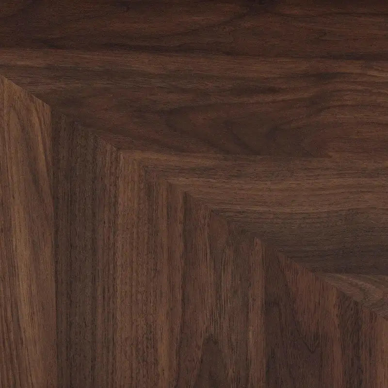 Mobile TV in legno color noce marrone, stile transizionale moderno di metà secolo, con due ante