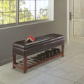 Storage Chest Bench, Espresso and Walnut - 42.52W x 15.75D x 20.47