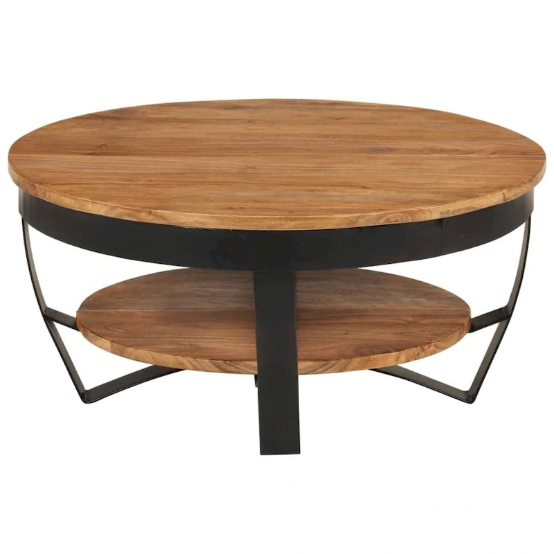 Coffee Table 25.6x25.6x12.6 Solid Acacia Wood