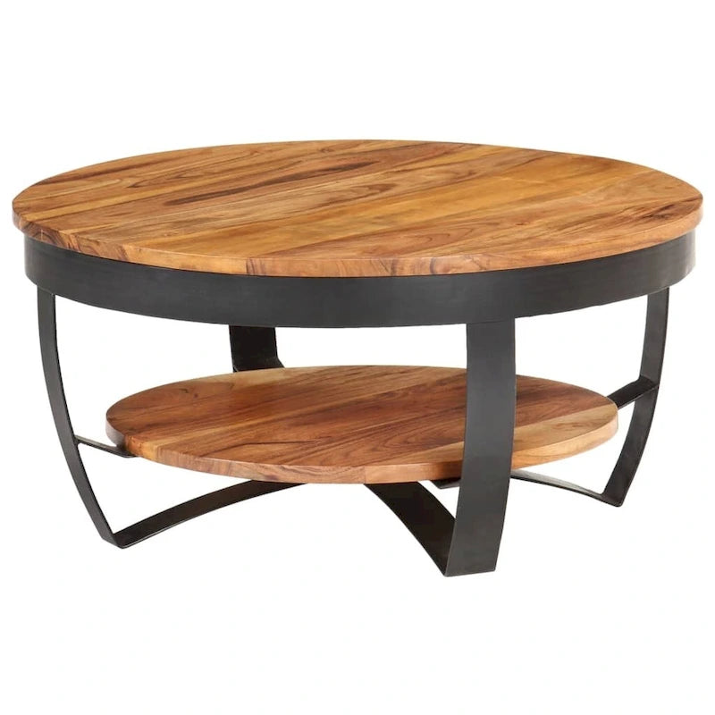 Coffee Table 25.6x25.6x12.6 Solid Acacia Wood