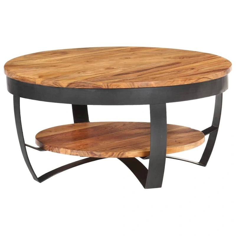 Coffee Table 25.6x25.6x12.6 Solid Acacia Wood