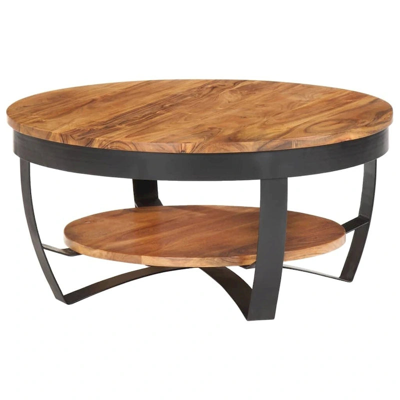 Coffee Table 25.6x25.6x12.6 Solid Acacia Wood