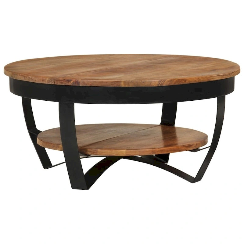 Coffee Table 25.6x25.6x12.6 Solid Acacia Wood