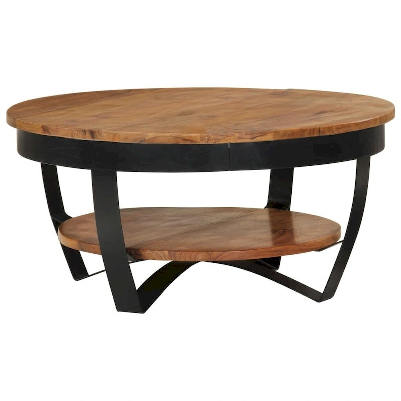Coffee Table 25.6x25.6x12.6 Solid Acacia Wood