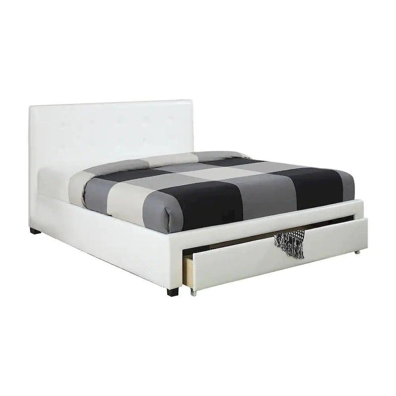 Queen Size Storage Under Bed,Bed Faux Leather upholstered
